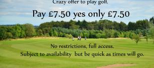 only £7.50 per round of golf at  Craibstone 